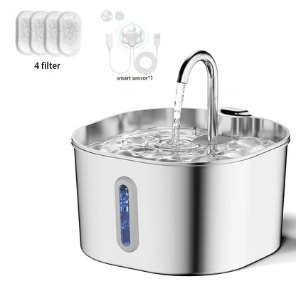 Stainless Steel Cat Water Fountain – 2.2L