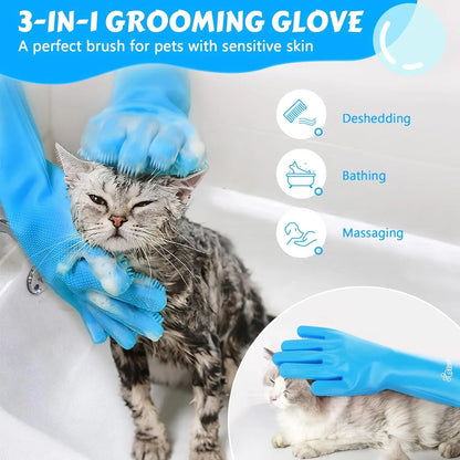 3-in-1 Pet Grooming Gloves