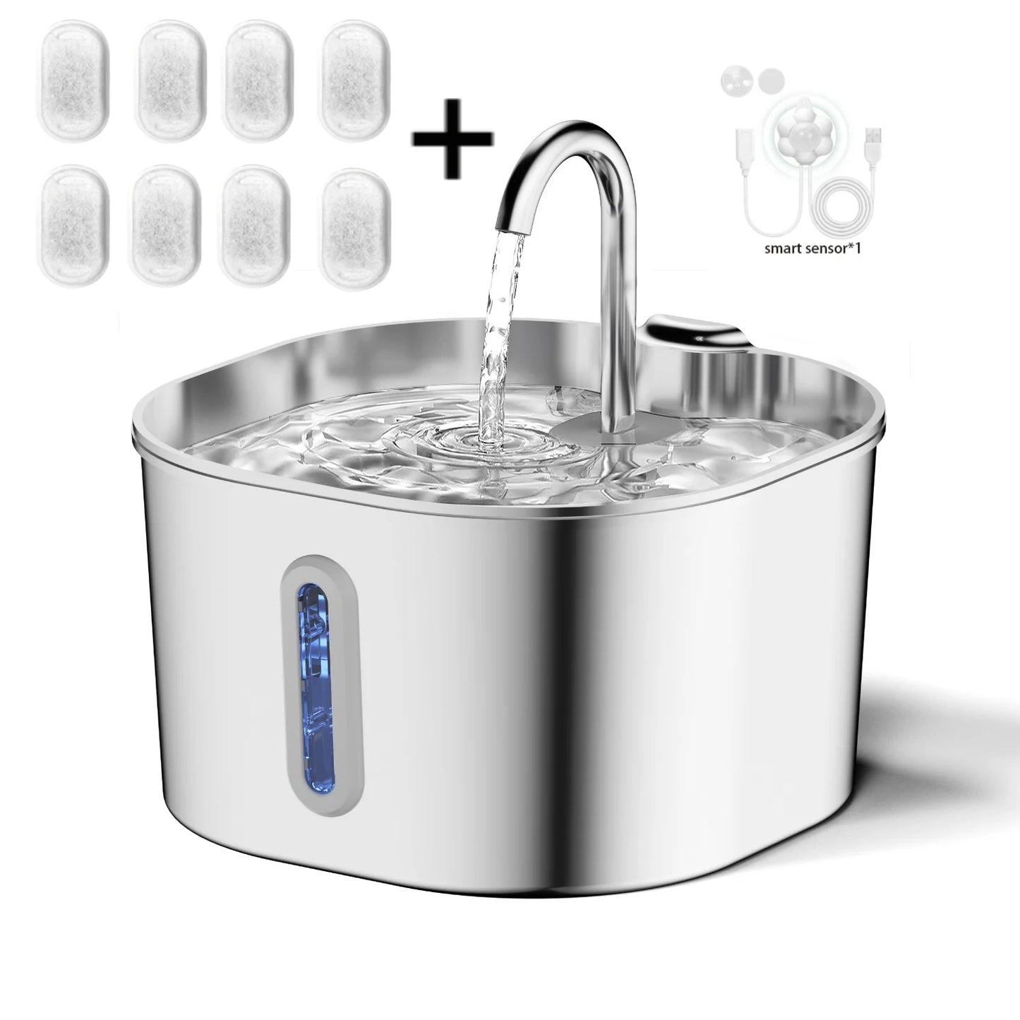 Stainless Steel Cat Water Fountain – 2.2L