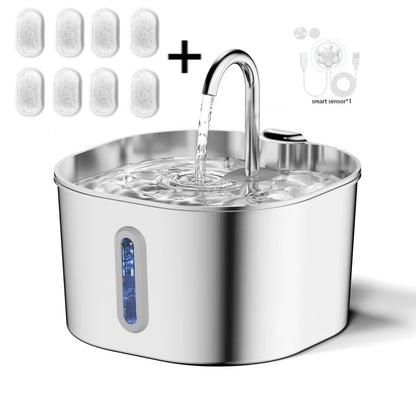 Stainless Steel Cat Water Fountain – 2.2L